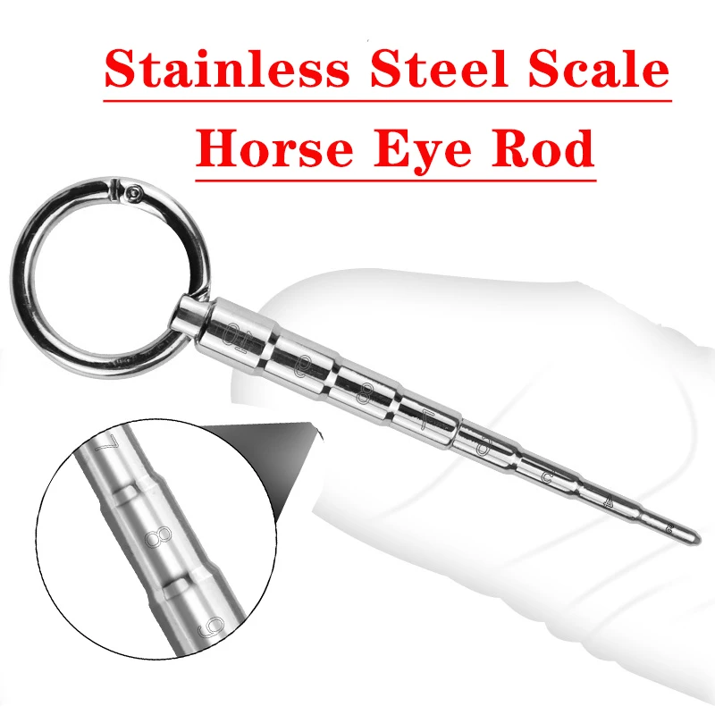 

3 Size Stainless Steel Urethral Plug Dilator with Scaled Metal Horse Eye Rod Penis Dilation Locked Sperm Delayed Ejaculation