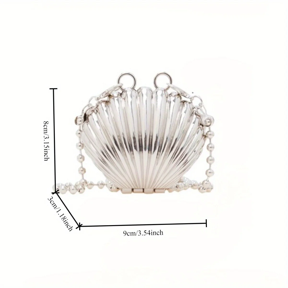 JIOMAY 2025 Women's Shell Clutch Bag - Mini Crossbody Party Purse with Chain, Quiet Luxury Wallet Style Handbag for Daily Life