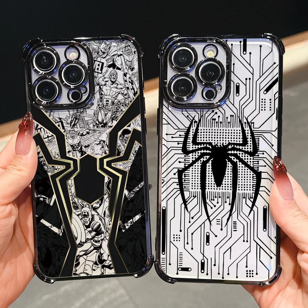 Mecha Spiders Venoms Men Phone Case for Samsung Galaxy S26 S25 S24 S23 S22 S21 S20 FE Ultra Plus 5G Anti-drop Transparent Cover
