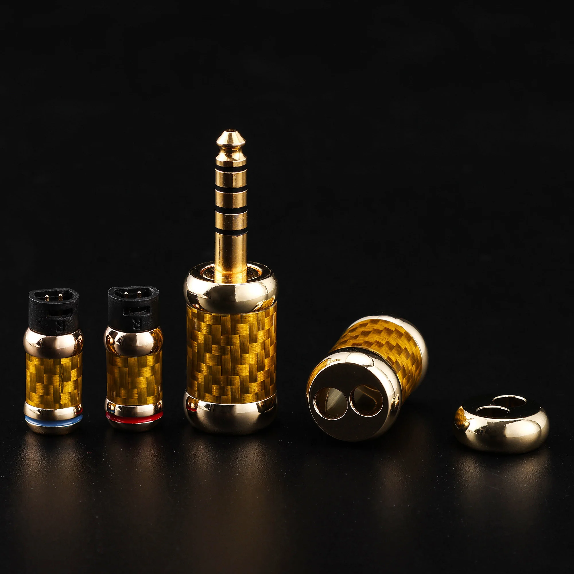 

Pure copper gold carbon fiber + splitter 6.0 hole + slider + mmcx + 4.4 mm 3.5mm 2.5mm DIY headphone cable accessories