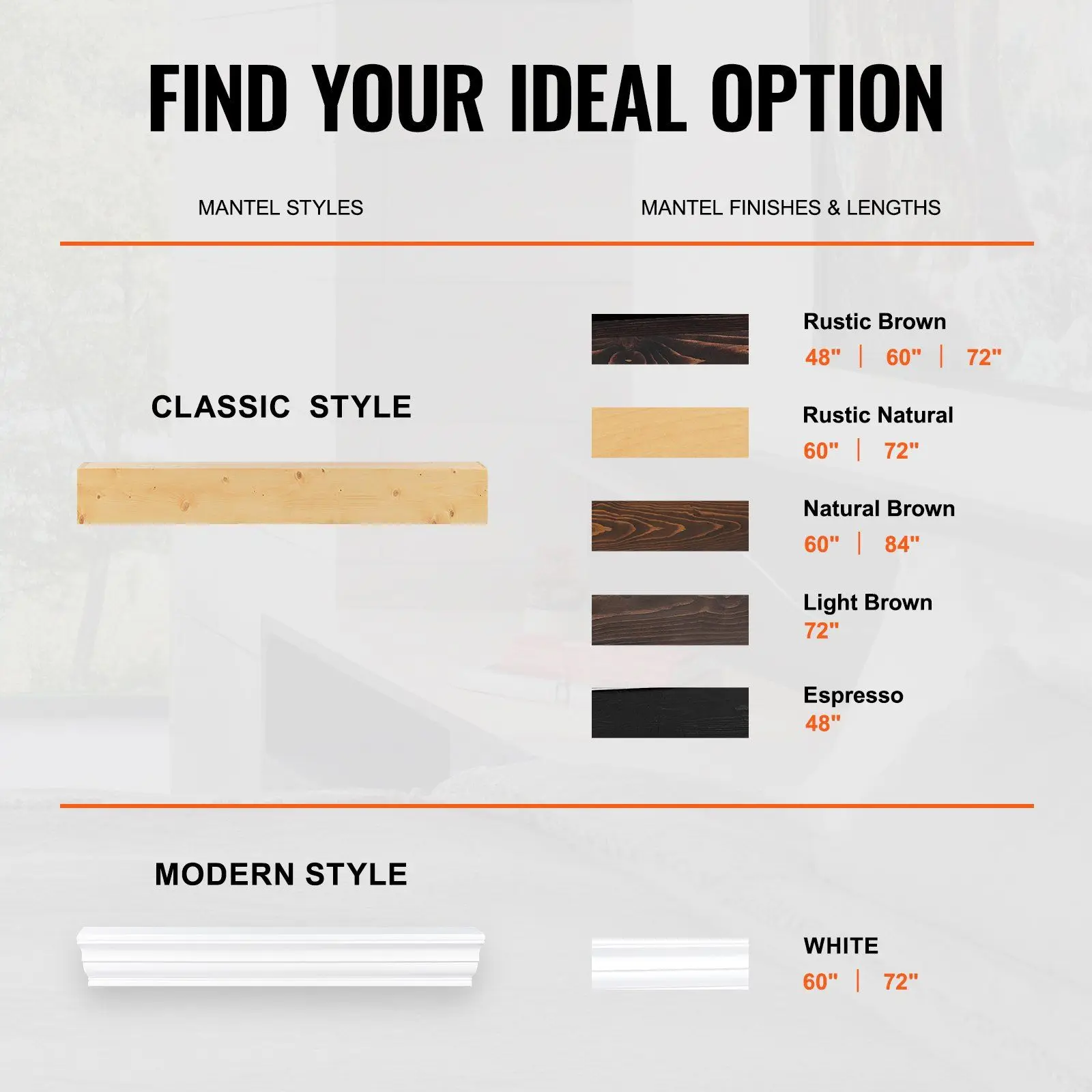 Fireplace Mantel Wood Shelf Floating Rustic Fireplace Mantel 60" Natural