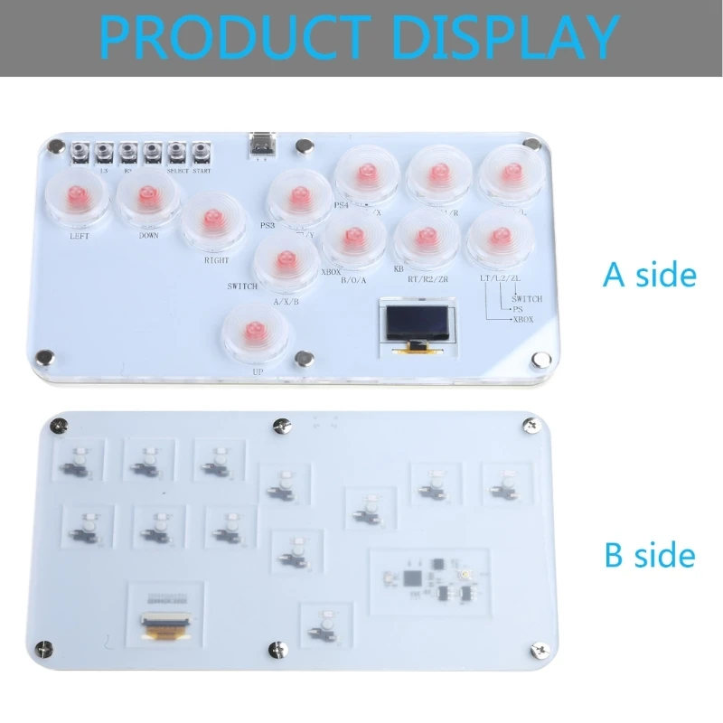 1 Set 12-Key Fighting Keyboards Game Controller with Type C Data Line