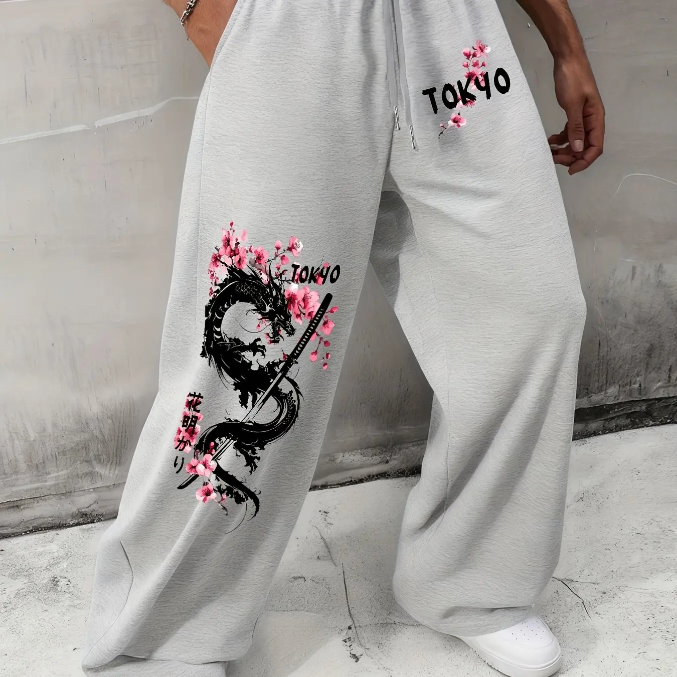 

Men's Versatile Solid Color Drawstring Loose Casual Sports Pants for Spring and Autumn Men's Outdoor Home Casual Pants