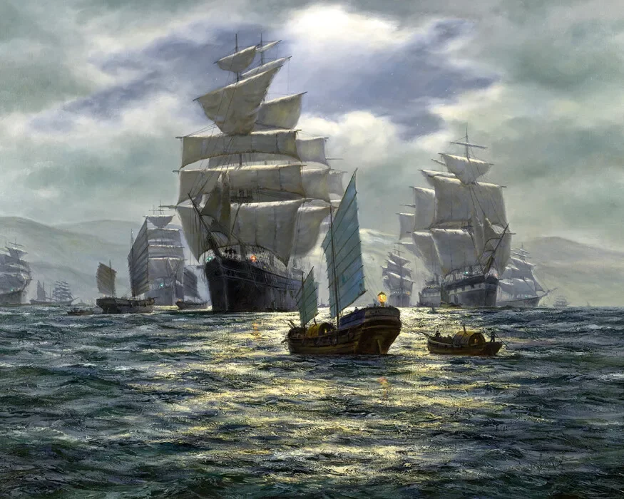 

Sailing harbour ,Art Picture Print Silk Poster Living Room Decor, Home Wall
