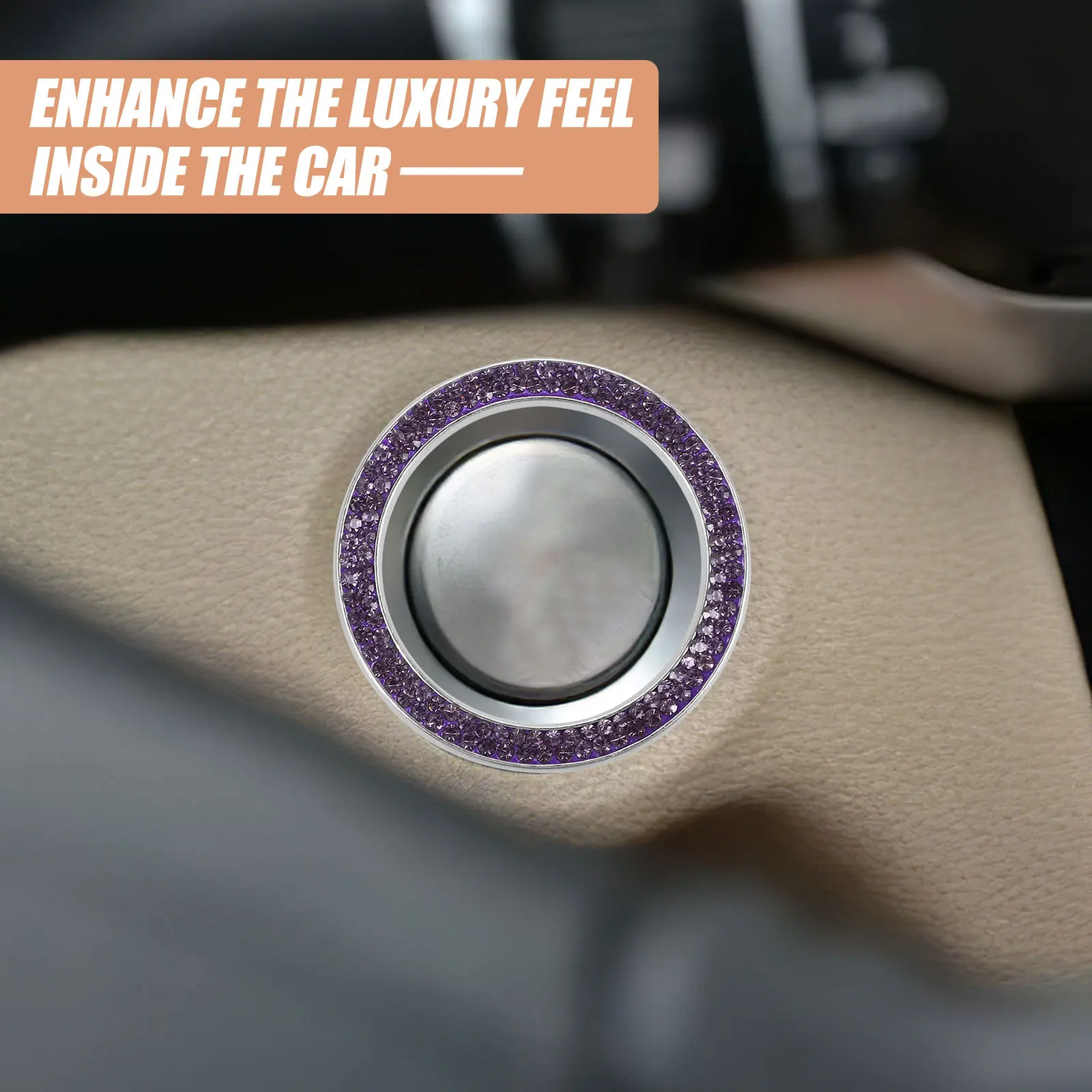 

2pcs Car Engine Start Button Ring Bling Rhinestone Cover For Push To Start Protection Car Interior Accessories Switch
