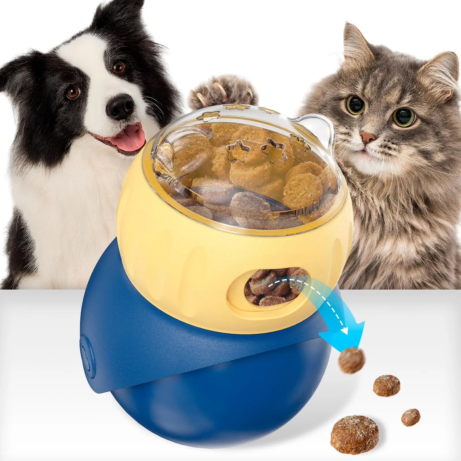 

Cat Training & Slow Feeding Toy: Owl Tumbler Leaky Food Ball with Interactive Rolling Design, Protects Stomach & Encourages Play