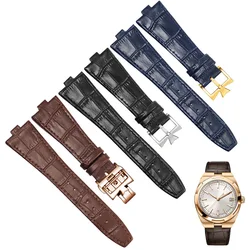 Genuine Leather Watchband For Vacheron Constantin OVERSEAS Series 4500V 5500V P47040 Stainless Steel Buckle Men Watch Strap 25*8