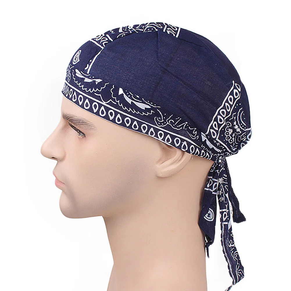 2022 Men Pirate Hat Hip-hop Paisley Print Motorcycle Wrap Biker Hat Cotton Cycling Bandana Headscarf Man Skull Cap Headscarf Hat