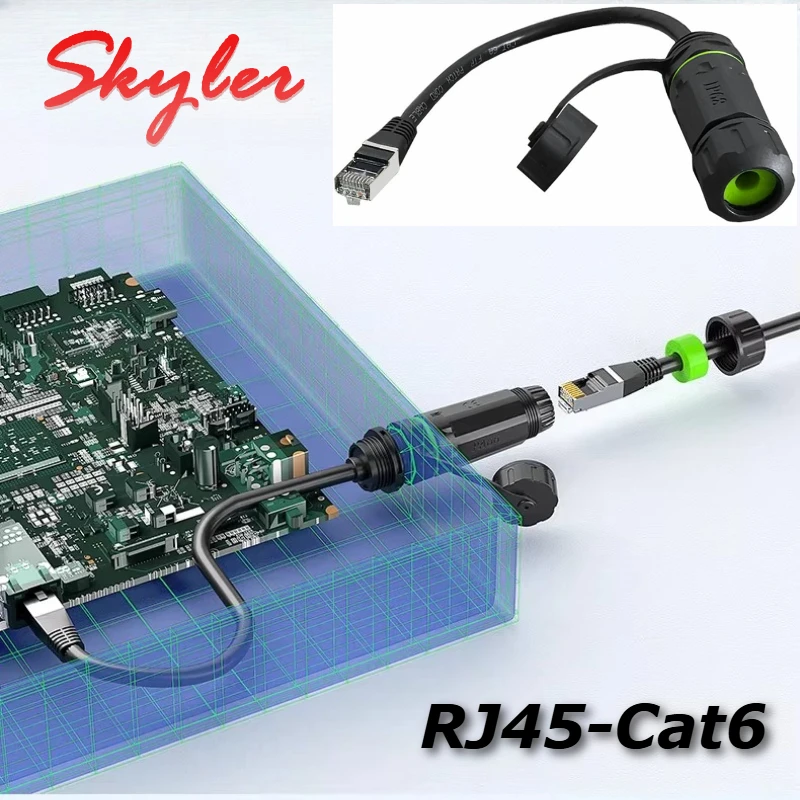 Waterproof CAT6 RJ45 Shielded Network Cable Connector Male t Female RJ45 Signal Aviation Plug IP68 8P8C Ethernet Coupler Adapter