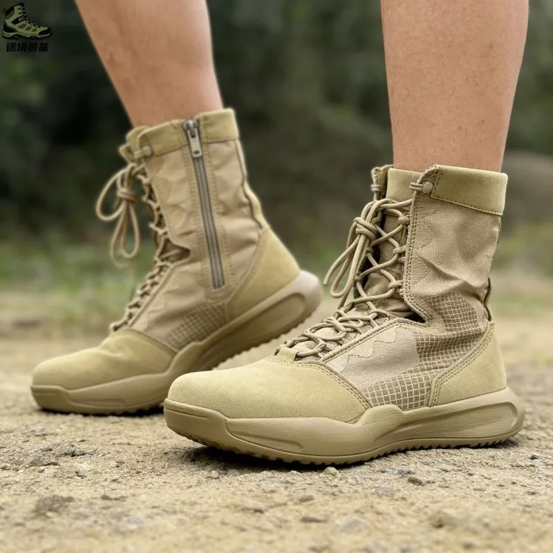 

Summer Breathable Men's Desert Boots Ultra Lightweight Anti Slip Outdoor Men's Hiking Boots Comfortable Walking Shoes for Mens
