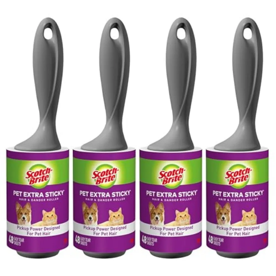 

Pet Hair Pickup Extra Sticky Lint Roller, Designed for Removing Fur + Fluff on Couches, Clothes, Dog and Cat Beds, and More, 4