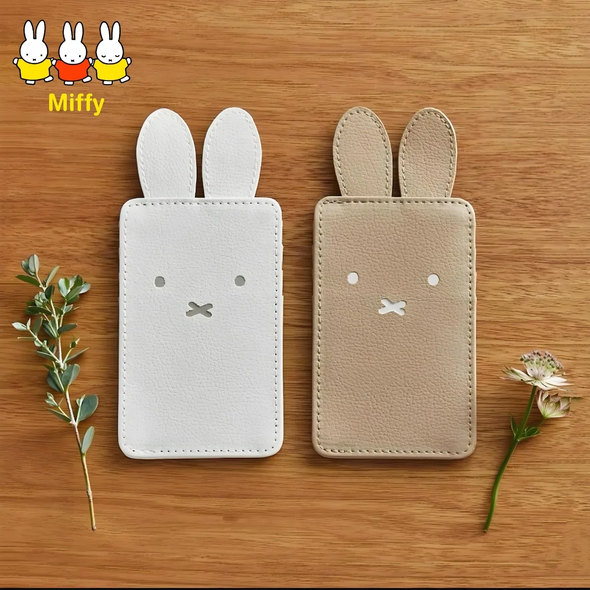 Милый чехол для карт Kawaii Miffy в форме ушек, портативный мини-кошелек для студенческих, проездных и банковских карт
