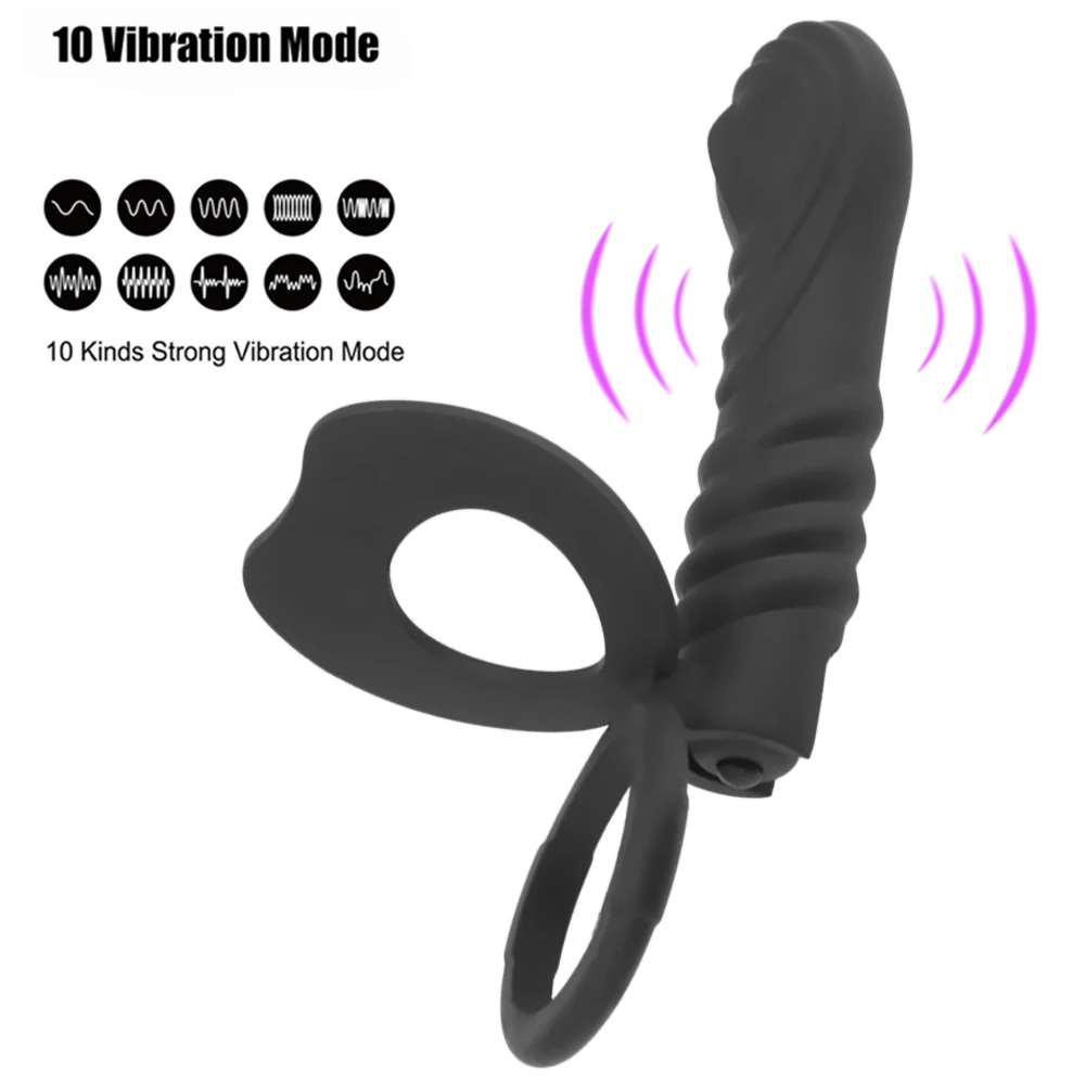 OLO Strap On Anal Plug Vibrator Dick Dildo Sex Toys For Couples Bullet Vibrator Penis Ring Double Penetration Vagina Butt Plug