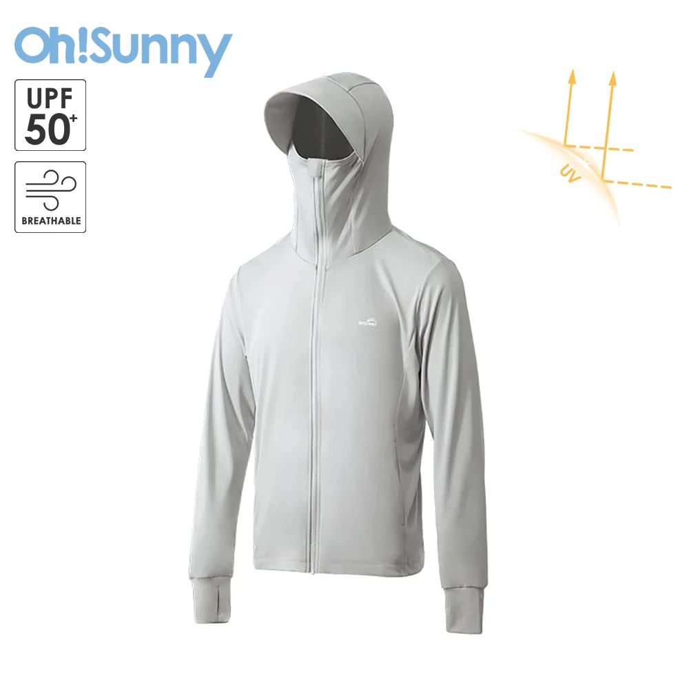 OhSunny Men Anti-UV Jackets Full Face Protection UPF50+ Skin Coats Long Sleeve Clothing Breathable Outwears for Outdoors