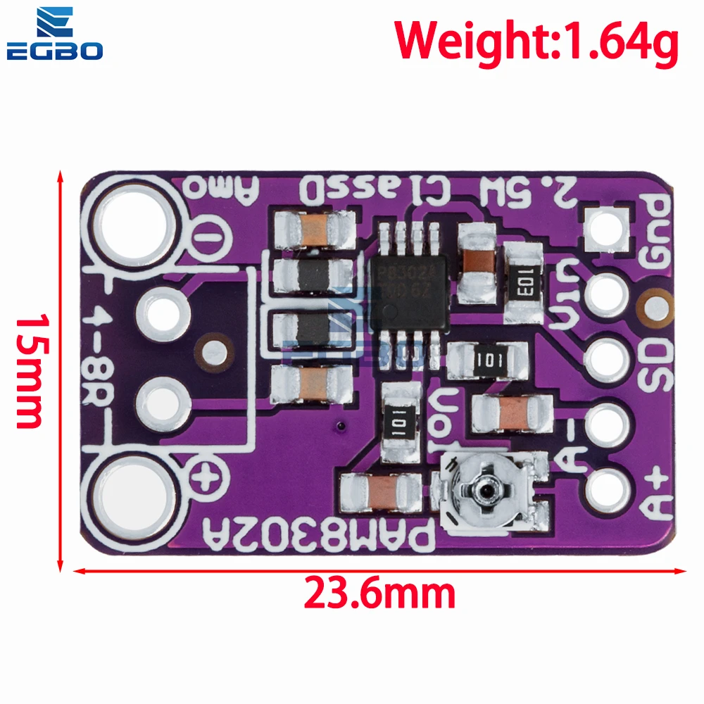 1~10PCS EGBO PAM8302A CJMCU-832 PAM8302 2.5W single channel Class D amplifier board module development board Audio power