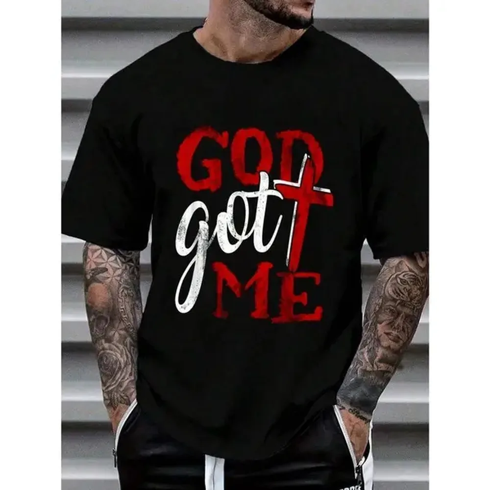 Women's 100% Cotton Short-Sleeve Round Neck Unisex Graphic T-Shirt with Christian Faith Message, Casual Top Without Slogan, Shortsleeve, Tshirt
