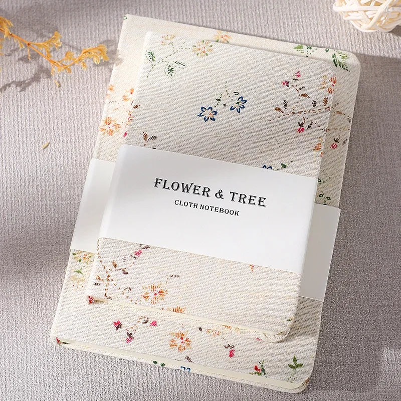 1pc High Quality Notebook Flower and Tree Ledger Book Cloth Printed Notepad Student Diary Hardfaced Super Thick Diary Journaling