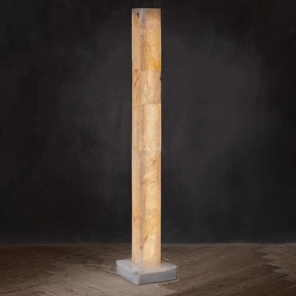 LED Natural Marble Alabaster Floor Lamp Beside The Sofa in The Living Room Bedroom Bedside Dining Room Floor Lamp Indoor Decor