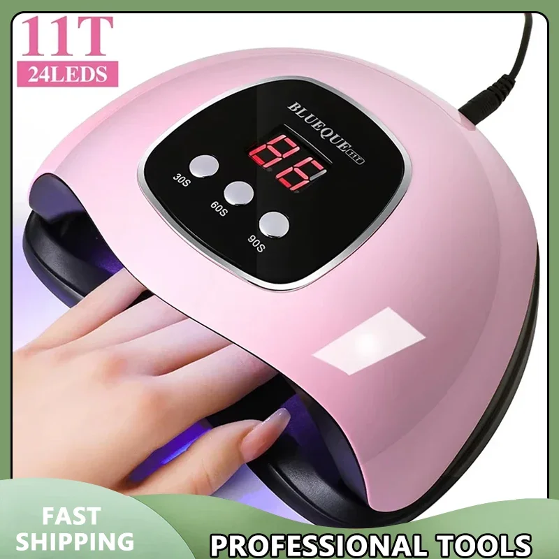 آلة تجفيف الأظافر الاحترافية بالأشعة فوق البنفسجية، 24 مصباح مانيكير بالأشعة فوق البنفسجية LED، للاستخدام المنزلي مع كابل USB، ورنيش طلاء الأظافر