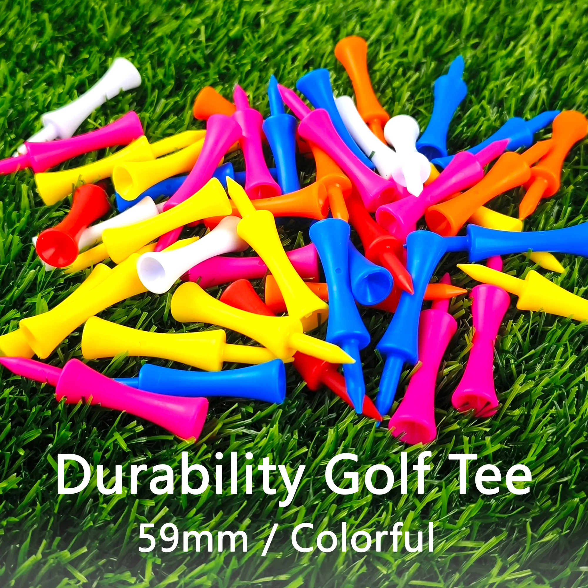 Plastic Golf Tee Pack 50 Pcs Step Down 59mm Golf Tees Colorful For Driver Irons Hybrids Longer Distance Drop Ship