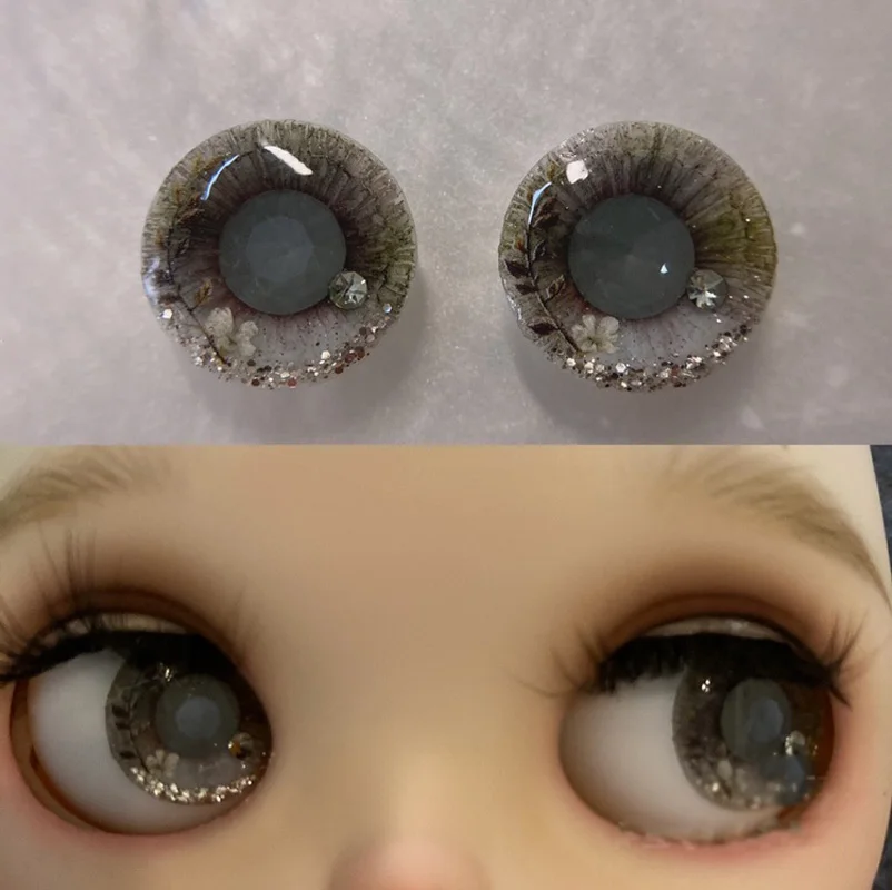 Eyes For Toys BJD Blyth Doll Accessories Sparkling Drop Glue Cute pink Eye Piece Eyes For Dolls Crafts For BJD Dolls Pieces