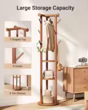 Muji Gold Metal Marble Base Coat Rack loaded display