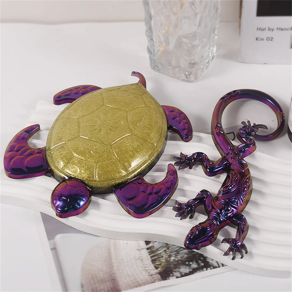 DIY Wall Hanging Pendant Mold Flying Dragon Turtle Gecko Shape Ornament Silicone Molds Craft Making Mould