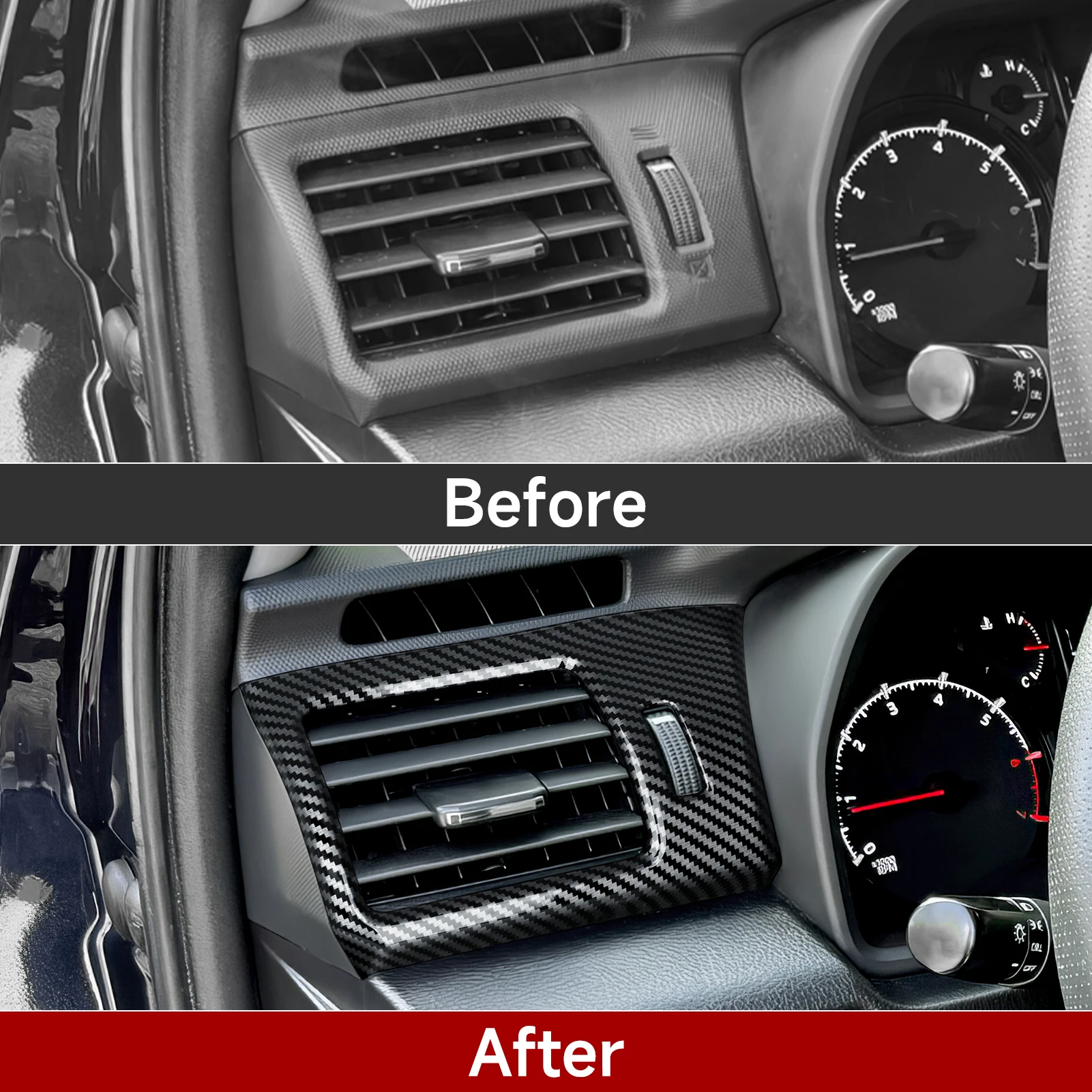 For Toyota 4Runner (2010-2024).Car Center Console Side Air Vents Panel. Carbon Fiber Interior Sticker ABS Trim Accessories view 6