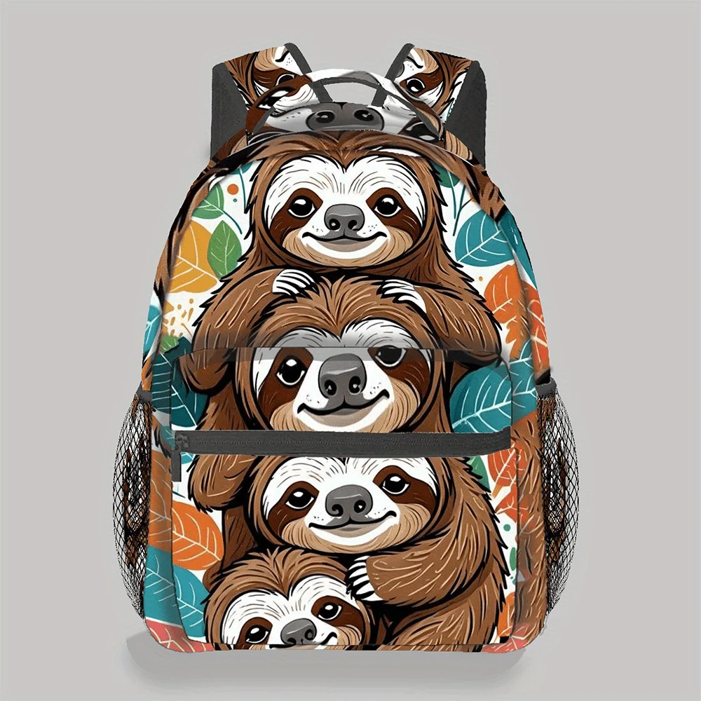Cute Sloth Family Print Backpack For Kids Boys Girls Casual Lightweight Daypack Large Capacity School Bookbag Travel Rucksack
