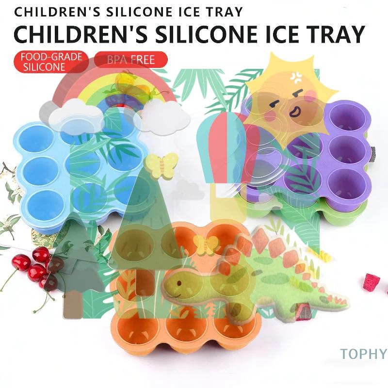 

9Grid Silicone Baby Food Container Set For Freezer Crisper Airtight Leakproof Clear Lid Lattice Design Easy-Clean Infant