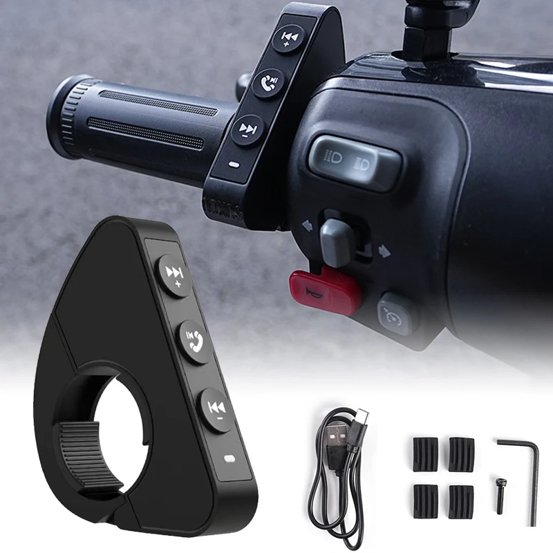 

Motorcycle Helmet Wireless Handlebar Control Button Remote Control Riding IP6 Bluetooth 5.3 Phone Controller for IPhone Android