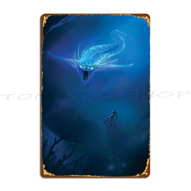 Subnautica Crashed Spaceship Poster Exploring The Lost River Ghost Leviathan Metal Signs