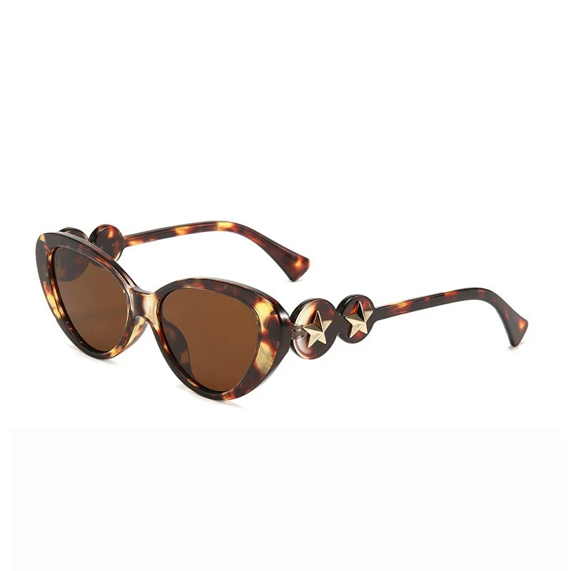 

2025 New Cat Eye Frame Sunglasses Personalized Pentagram Versatile UV Resistant Sunglasses