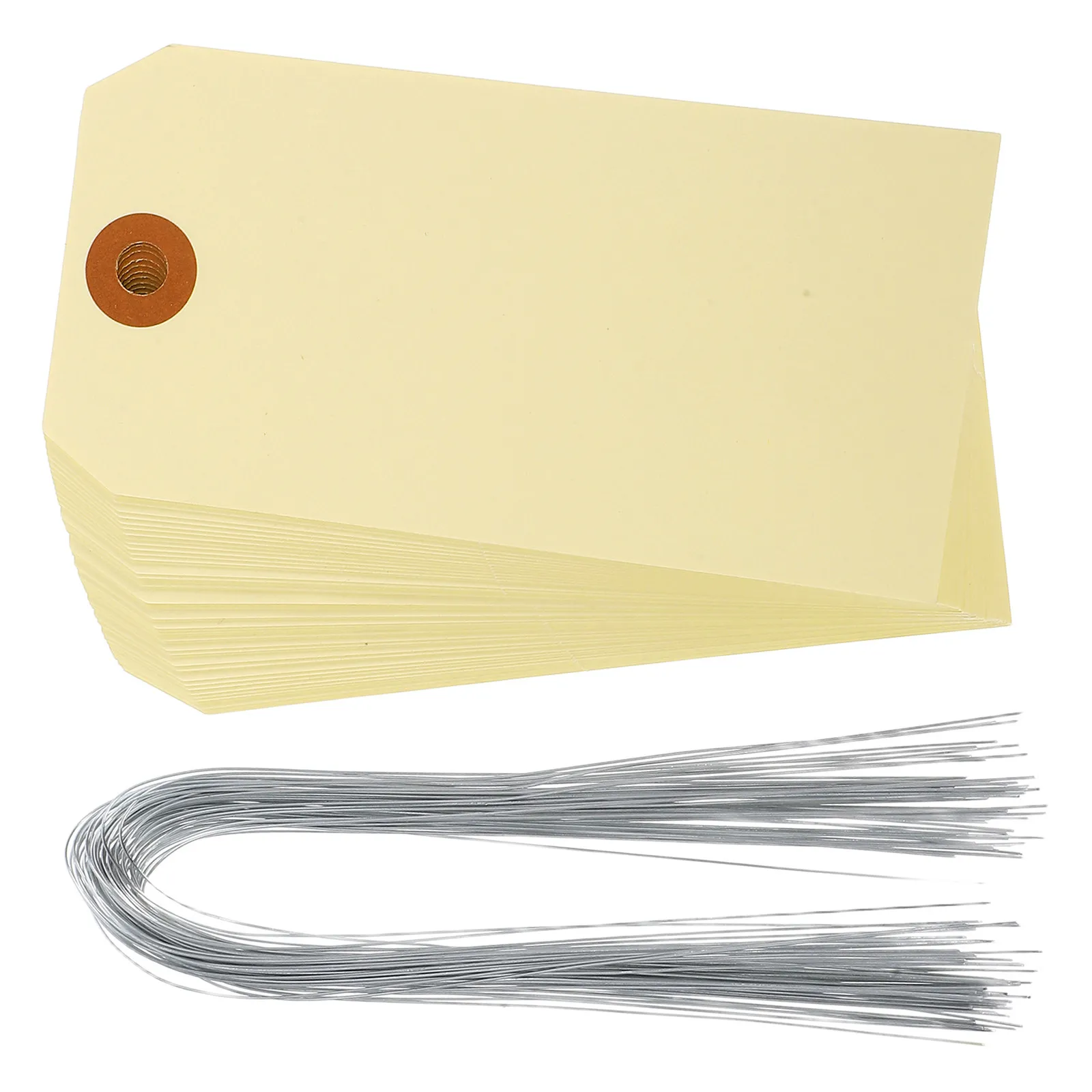 50Pcs Price Tags Manila Wire Tags Stable Packaging Shipping Blank Labels for Multiple Use Shipping Tag Manila Tag with Eyelet