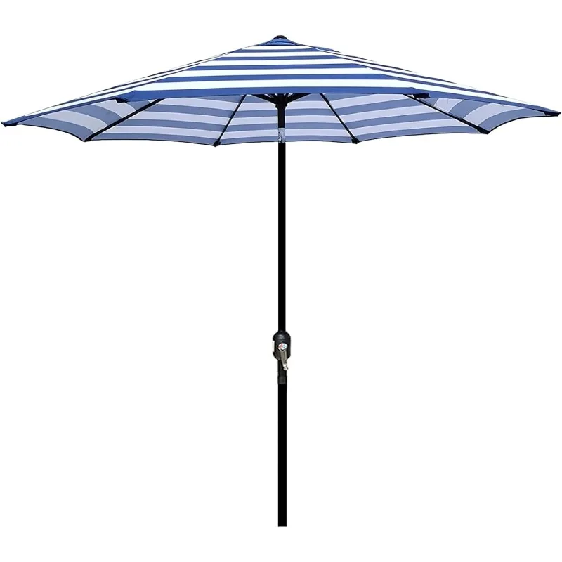 

9' Outdoor Patio Umbrella, Outdoor Table Umbrella, Yard Umbrella,Market Umbrella with 8 Sturdy Ribs, Push Button Tilt and Crank