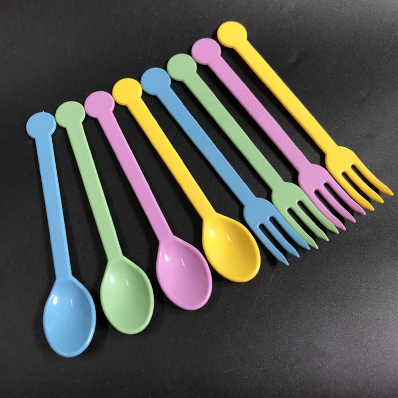 1set Fruit Fork and Spoon Set For Kids Mini Cartoon Food Selection Children Snacks Cake Dessert Food Fruit Fork Party Decoration