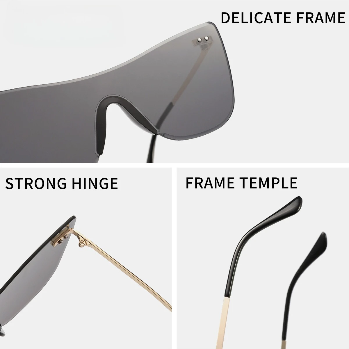 نظارات شمسية Y2K رائجة لعام 2025 بإطار معدني متدرج من قطعة واحدة حماية من الأشعة فوق البنفسجية 400 ظلال كبيرة الحجم #4
