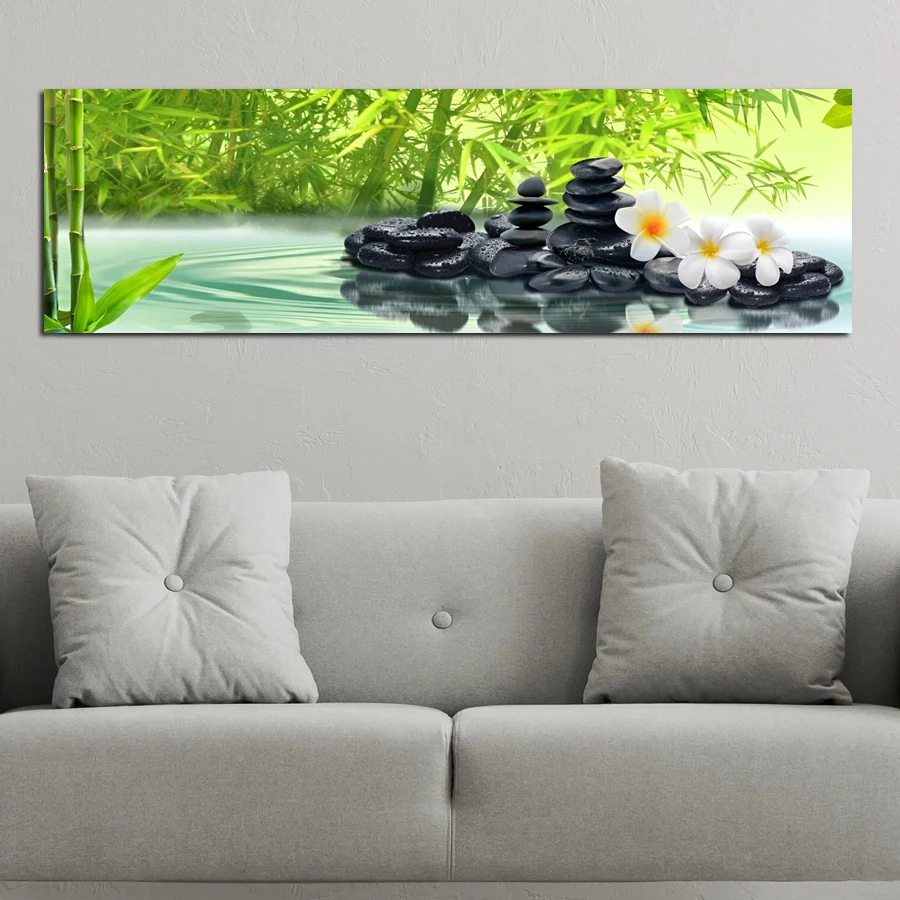 

Fullcang бамбук черный камень цветок большой размер наборы алмазной живописи пейзаж 5D Diy полная мозаика вышивка картина 300x100 см