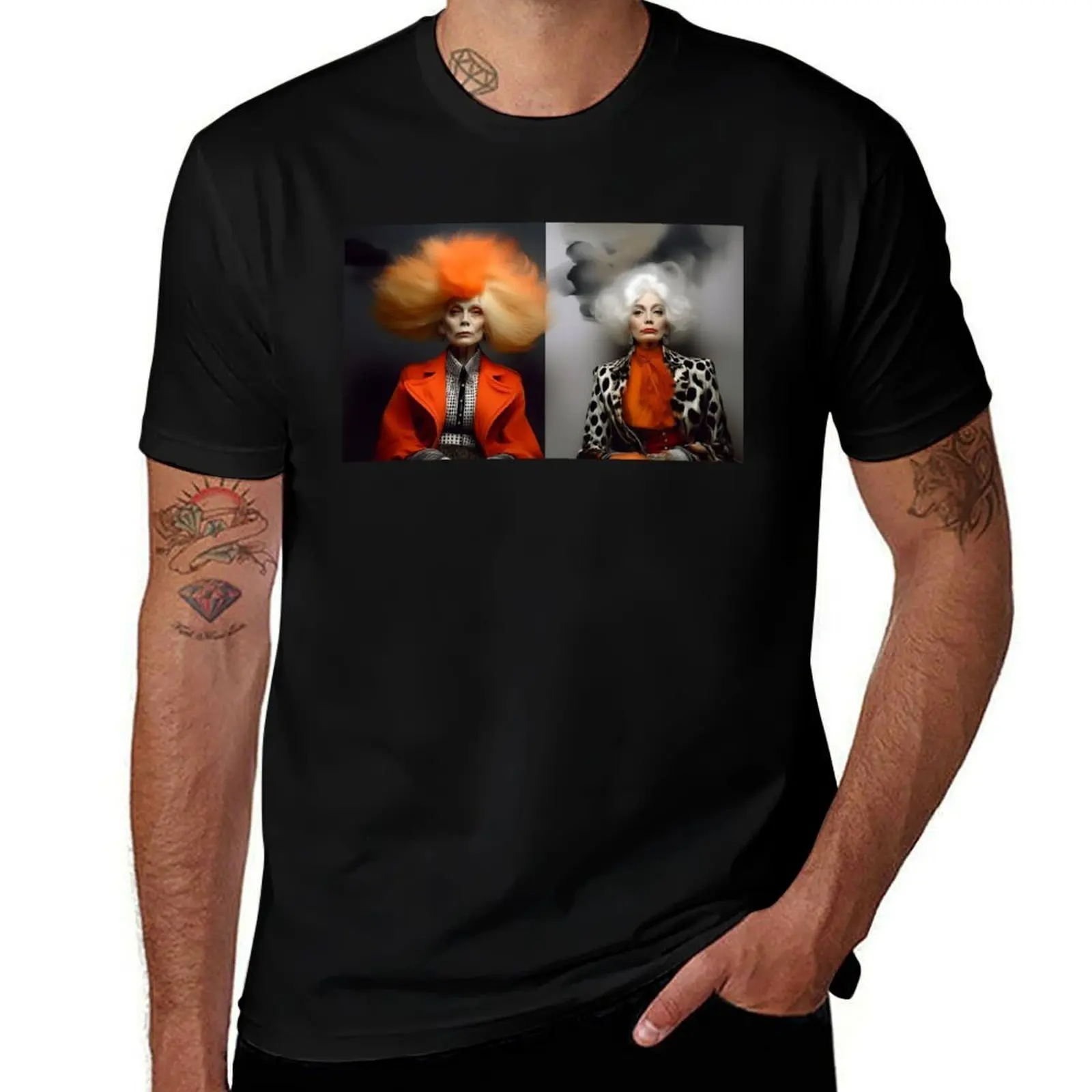 

Double portrait T-Shirt anime shirt customizeds anime new edition big and tall t shirts for men