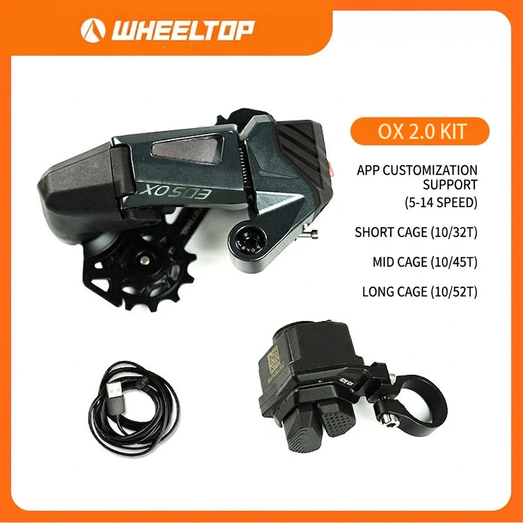 

Wheeltop EDS OX 2.0 Rear derailleur 7-14 Speed for Shimano SRAM MTB Wireless Electronic Transmission Kit High Damping