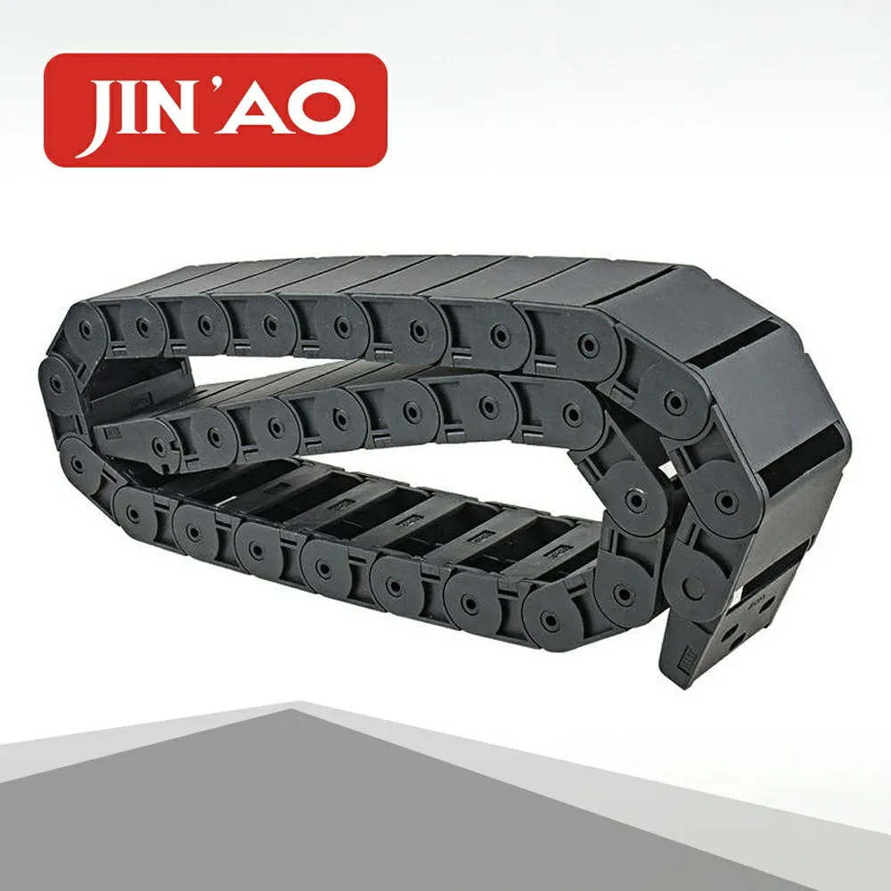 Black Plastic Drag Conveyor Nylon Drag Chain with Wire Protection Drag Chain Product Type