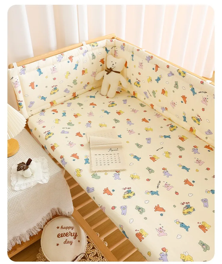 Krippe Bumpe Weiche Reine Baby Bettgitter Wrap Anti-Kollisionsstreifen für Baby Bettgitter Spleißen Bett Schutz Abdeckung Baby Bett Stoßstange – Detail 14