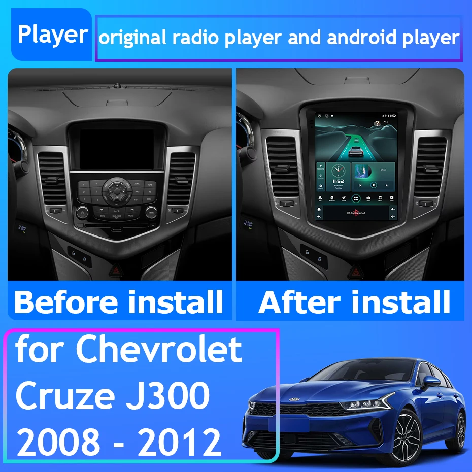 Car Radio Android 14 For Chevrolet Cruze J300 2008 - 2012 Navigation GPS Android Auto Carplay Multimedia Player Stereo No 2din