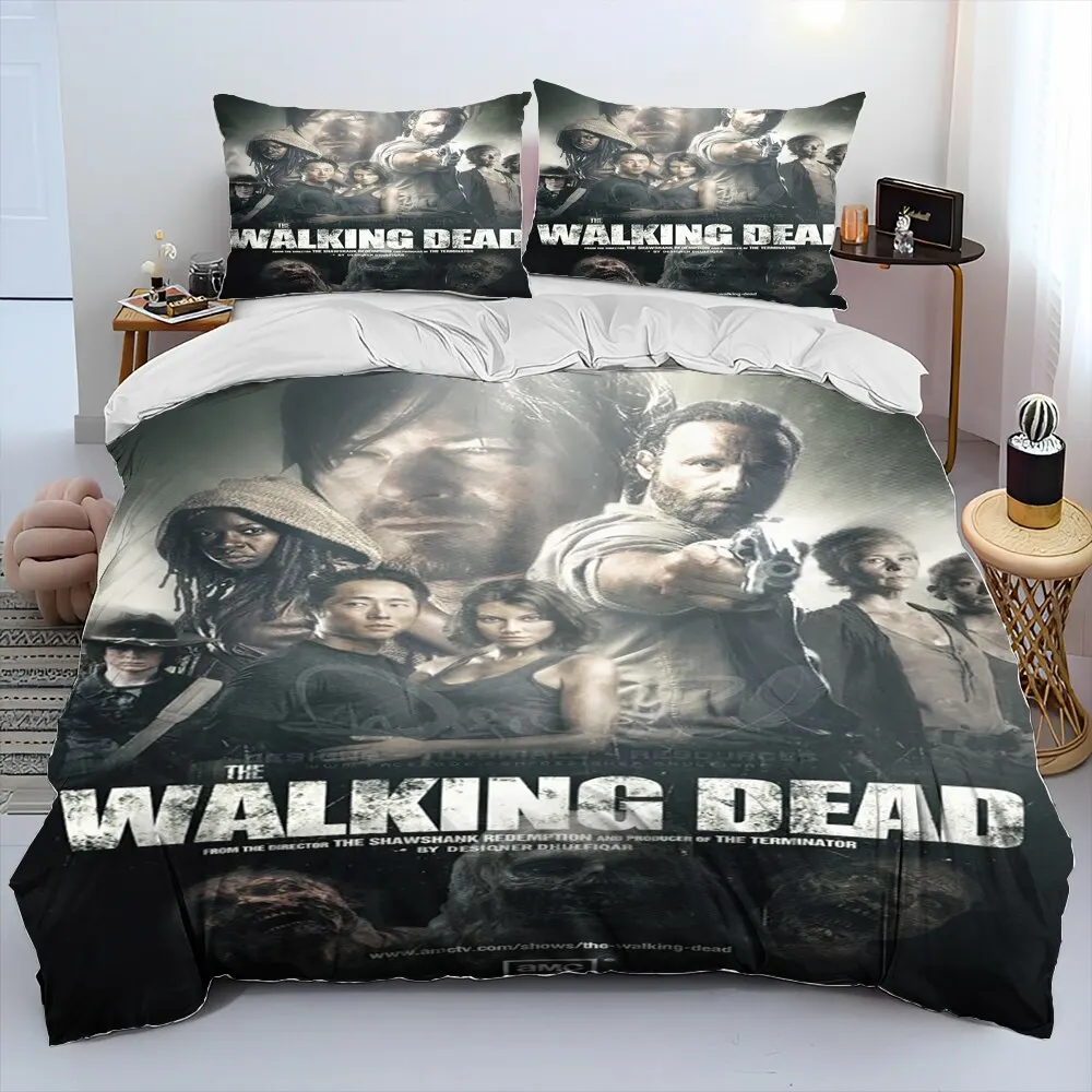 Horror TV The Walking Dead Lincoln Comforter Bedding Set,Duvet Cover Bed Set Quilt Cover Pillowcase,King Queen Size Bedding Set