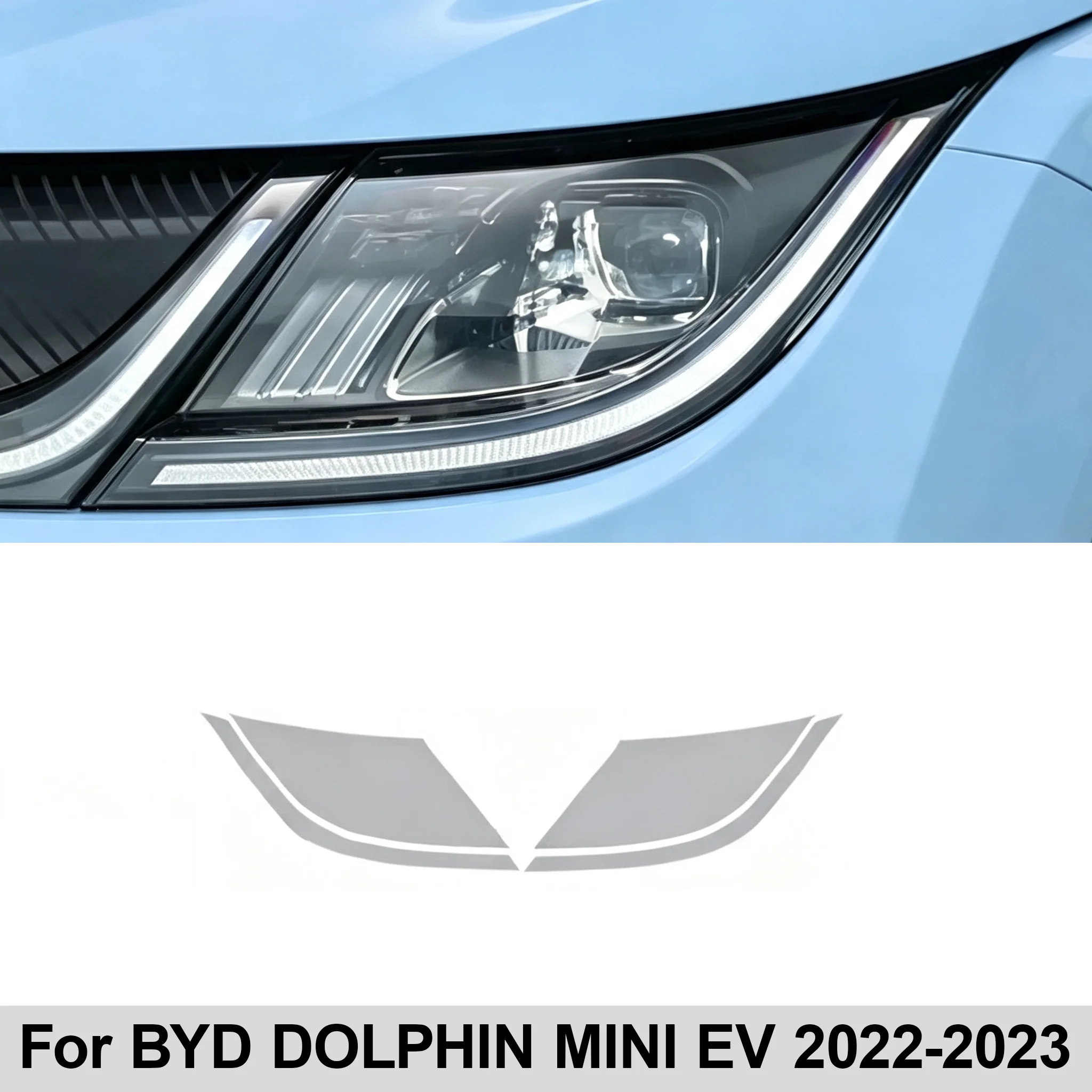 Für BYD DOLPHIN/DOLPHIN MINI EV 2022-2026 Auto-Scheinwerfer TPU-Schutzfolie Kratzschutz PPF Farbwechsel-Schutzfolie – Detail 1