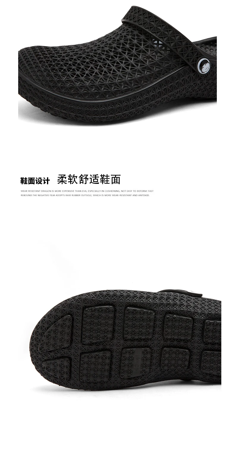Herren Atmungsaktive Clogs Rutschfeste EVA Gartenschuhe Lässige Slip-on Pflege- und Kochschuhe Strand-Sandalen für Outdoor und Indoor im Sommer – Detail 5
