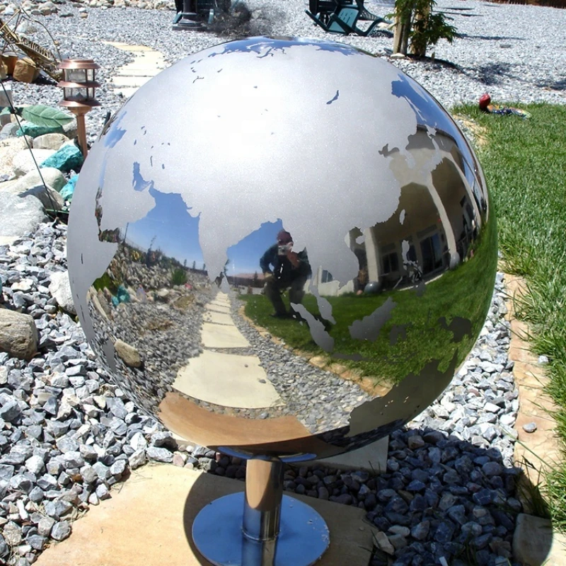 Metal Globe Sculpture  Stainless Steel Water Fountain Sculpture