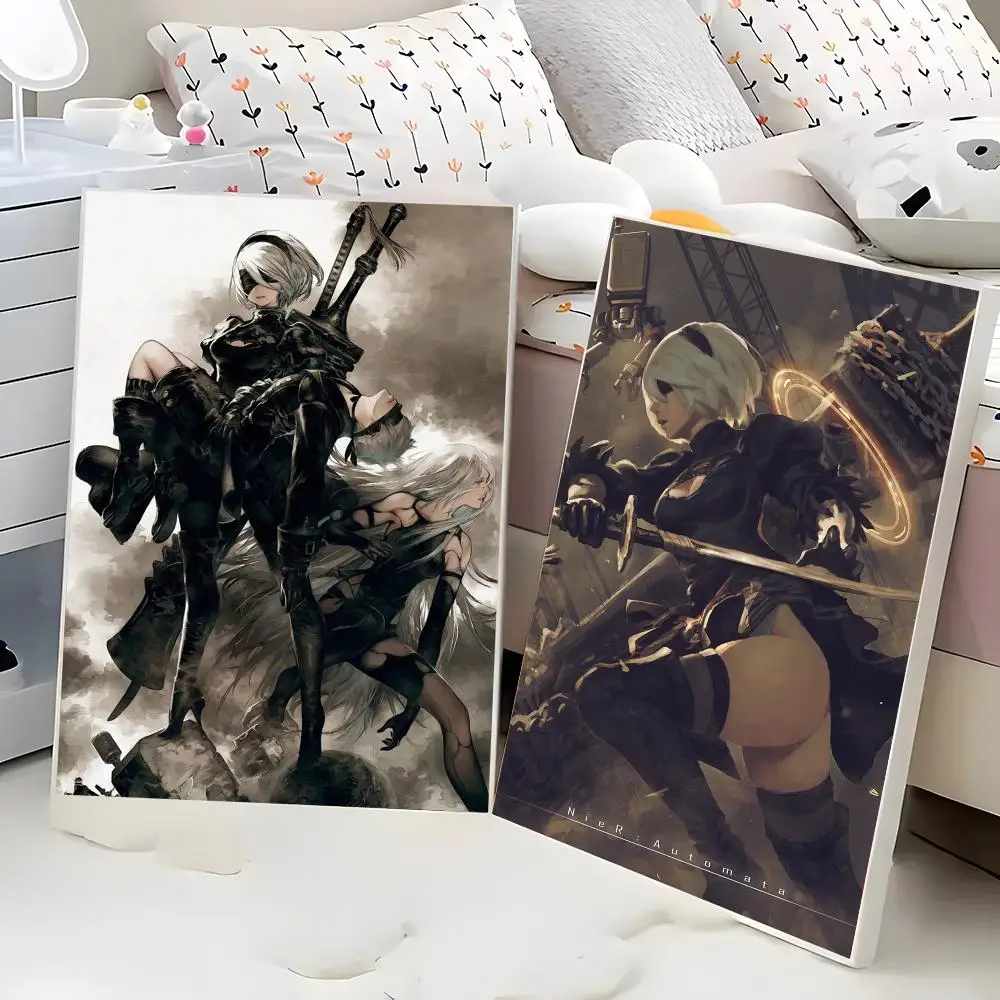 

N-Nier A-Automata Game Sexy Painting Calligraphy HD Waterproof Canvas Poster Nordic Aesthetic Wall Decor for Home Bar