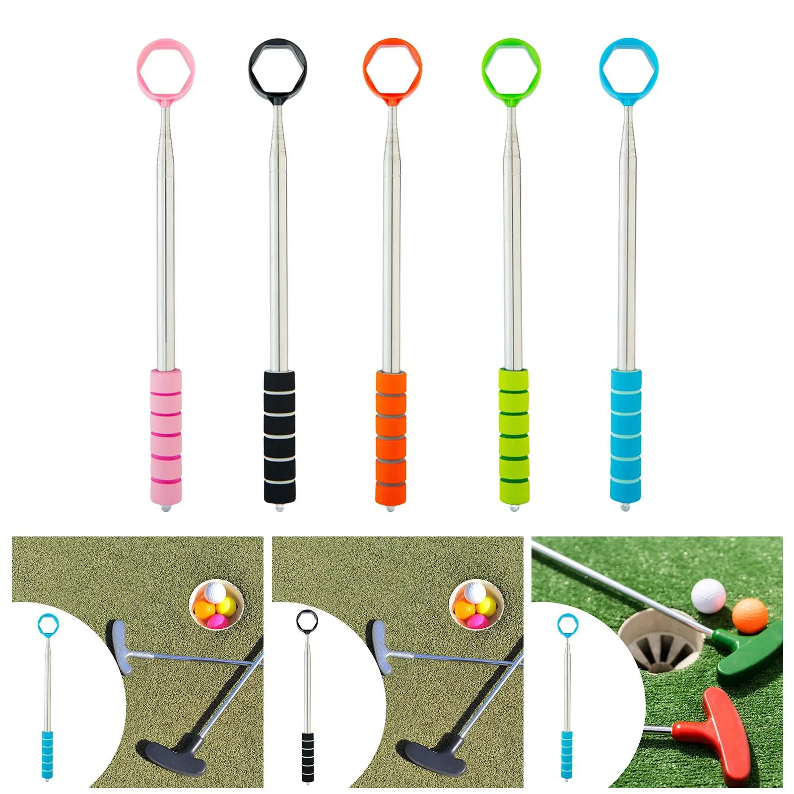 

Locking Spoon Golf Ball Retriever Tube Tool Practice Accessories for Water Golfers Gifts and Training Use