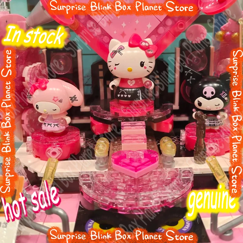 

Areax Sanrio Hello Kitty Kuromi My Melody Building Blocks Hot Kit Stage Playset Educational Assembly Toy Birthday Gift For Girls